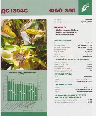 Семена кукурузы ДС1304С, 350
